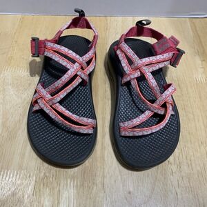 Chaco ZX/1 Sport Sandals Kids Girls Sz 2 Coral Gray Hiking Outdoor Waterproof yy